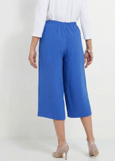 Jupe-culotte longue ceinture élastiquée dos Bleu