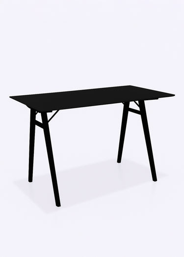 Bureau scandinave foncé, pieds compas Noir
