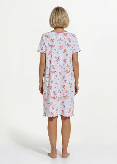 Chemise de nuit coton manches courtes Rose/Peche