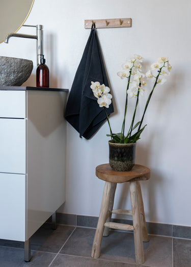 Tabouret en bois, aspect brut rustique Naturel