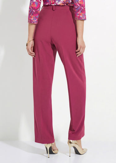 Pantalon fluide large maille stretch unie Cassis