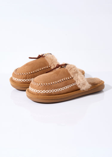 Mocassins fourrés, avec dessus suédine Camel