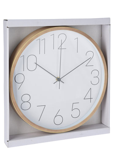 Horloge design contour bois, 3 aiguilles Beige