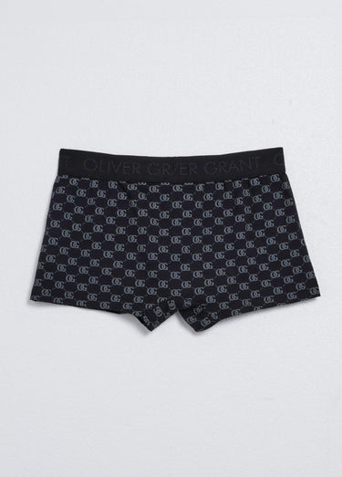 Boxer coton chic monogramme Imprimé noir