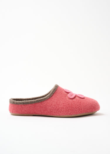 Chaussons mule compensés largeur confort Vieux Rose