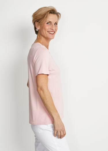 T-shirt court manches courtes Rose