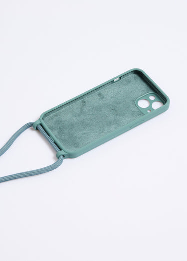 Coque silicone et cordon pour iPhone 13 Vert