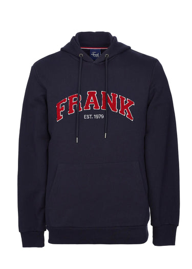 Sweat shirt à capuche, logo bouclette Bleu Marine