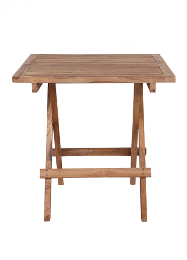 Table outdoor en bois de teck, pliable Naturel