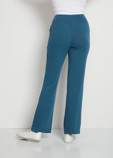 Pantalon droit en maille côtelée Canard