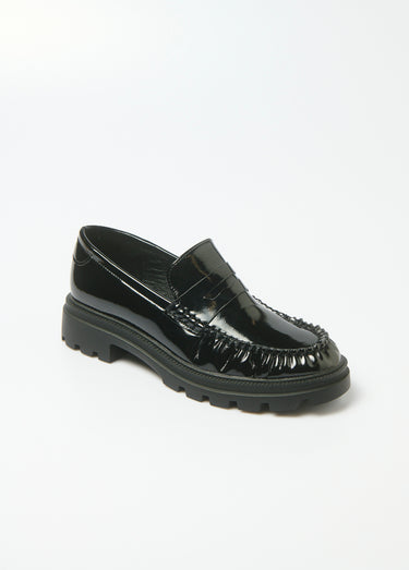 Mocassins vernis semelle crantée épaisse Vernis Noir