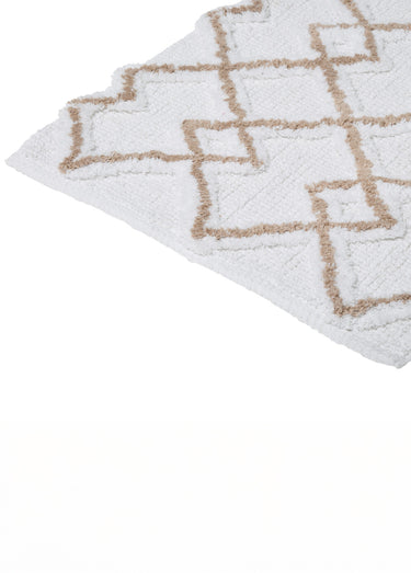 Tapis salle de bain inspiration ethnique Blanc/Beige