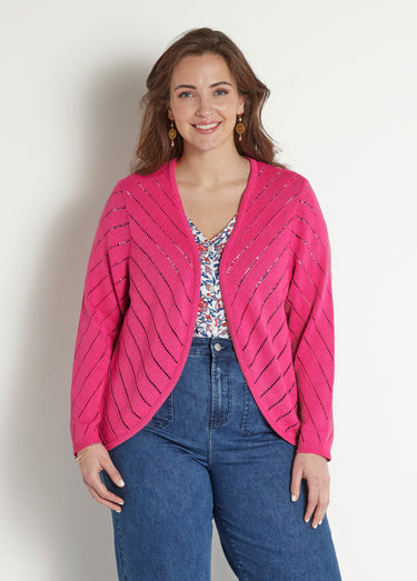 Gilet boléro fin ajouré coton Cassis