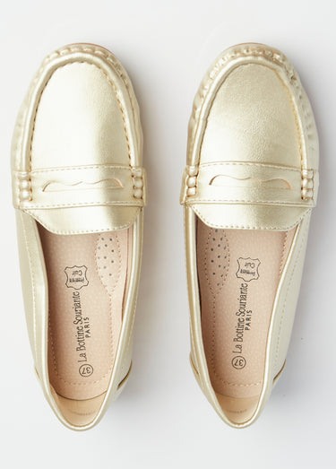 Mocassins plats bride ton sur ton Dore