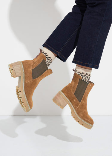 Boots Chelsea élastique fantaisie Camel