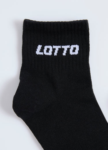 Mi-chaussettes sport à côtes avec logo Noir