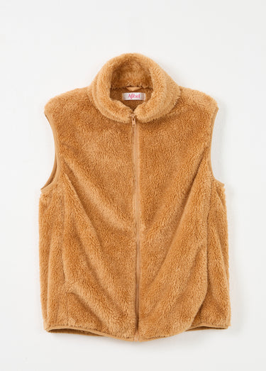 Veste fausse fourrure sans manches col montant Chamois