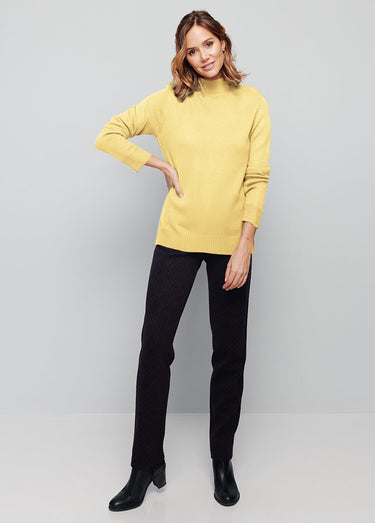 Pull col montant maille épaisse Vanille