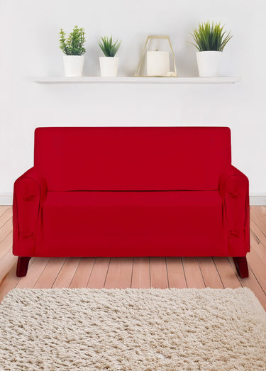 Housse de canapé bachette avec nœuds Rouge