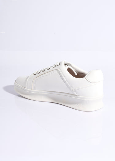 Baskets style épuré avec lacets cirés Blanc