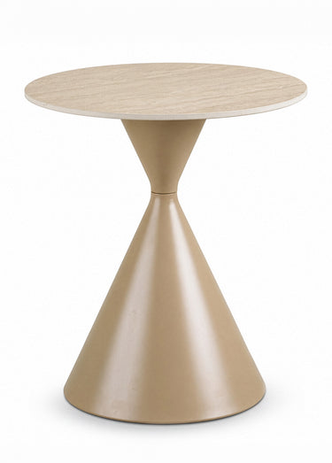 Table d'appoint travertin métal ANNECY Sable