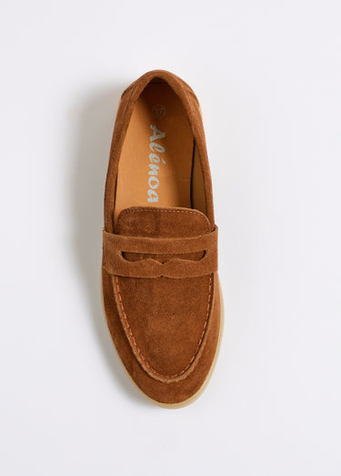 Mocassin en suédine et semelle antiderapante Camel