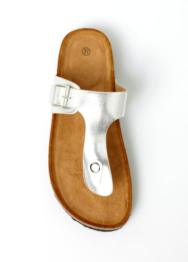 Mules entredoigts avec semelle ergonomique Argente