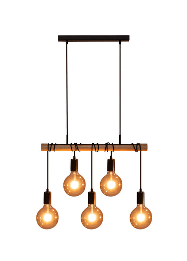 Suspension tendance métal 5 lampes JAKE Noir