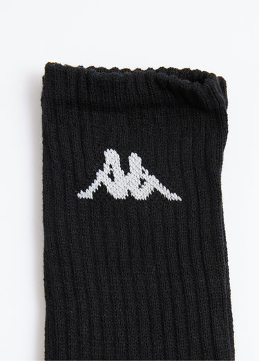 Chaussettes cotelées sport, avec logo Noir