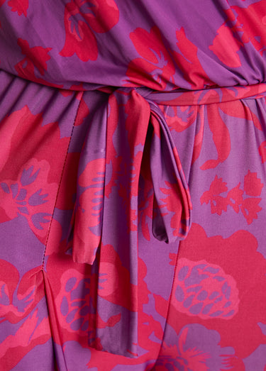 Combinaison jupe-culotte maille extensible Rose/Violet