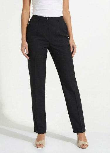 Pantalon droit uni taille semi élastiquée Noir