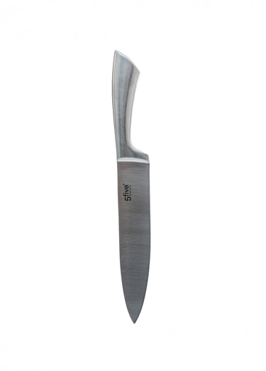 Bloc acier inox 5 couteaux + ciseaux Inox
