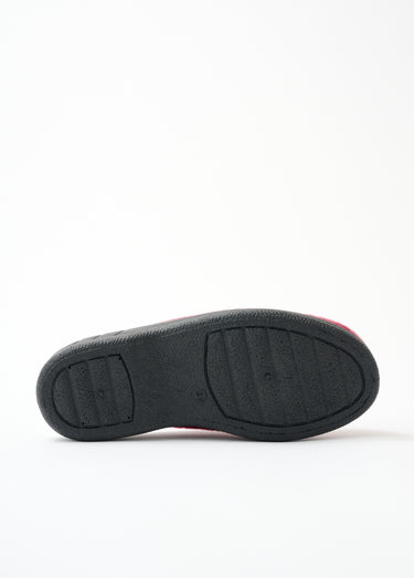 Chaussons mules largeur confort brodés fourrés Bordeaux