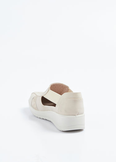 Sandales élastiquées largeur confort Beige