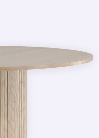 Table à manger peuplier pied cylindrique Blanc