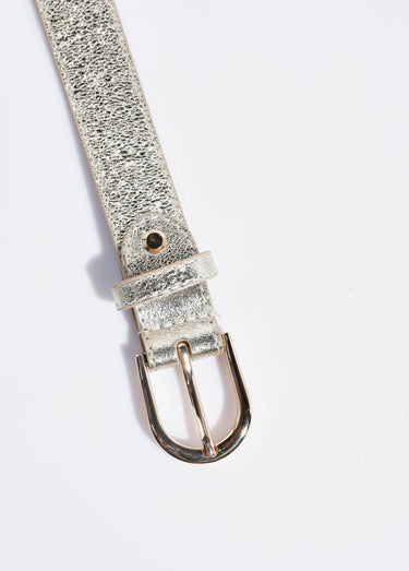 Ceinture en cuir grainé boucle métal Dore