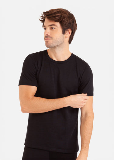 T-shirt thermique chaud avec laine Noir
