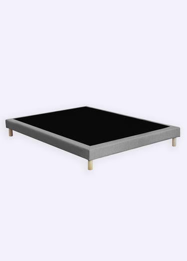 Sommier tapissier 11cm à lattes + pieds 12cm Gris Chine