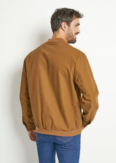 Blouson zippé type teddy Cognac
