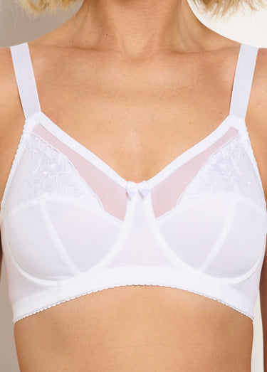 Soutien-gorge avec armatures brodé fil brillant Blanc