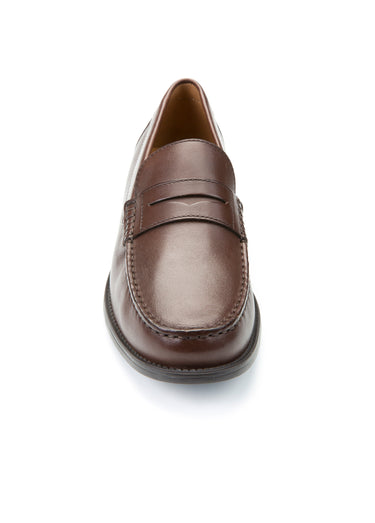 Mocassins classiques en cuir avec patte Brun Fonce