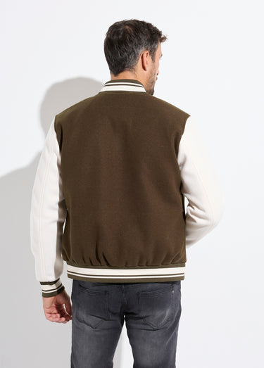 Veste matelassée à pressions façon teddy Kaki
