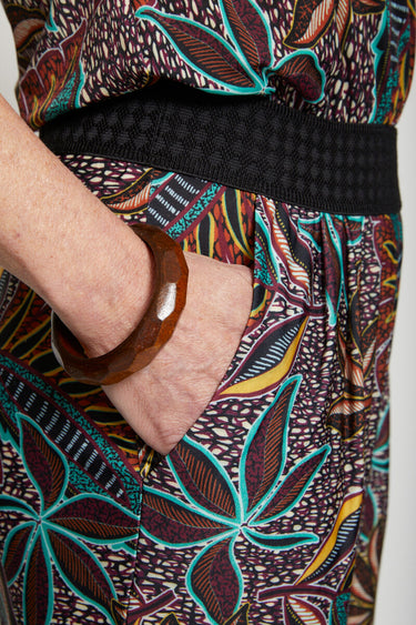 Combinaison-pantalon maille extensible Tomette/Vert