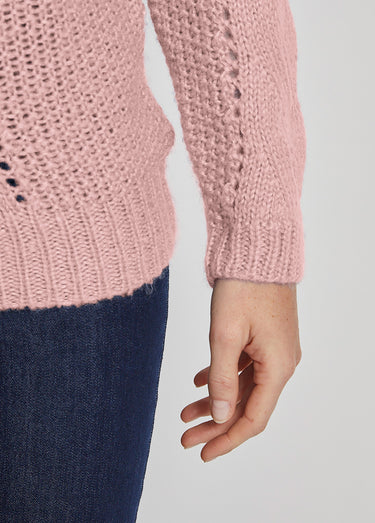Pull doux en maille fantaisie Rose