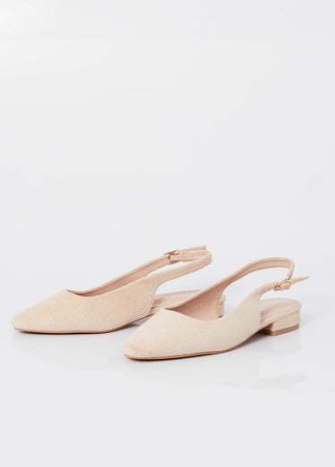Ballerines bride slingback, bout amande Beige