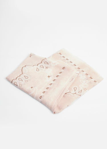 Foulard type bandana, détails métallisés Beige