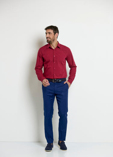 Chemise classique homme col standard Bordeaux
