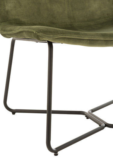Fauteuil épuré, large assise velours Vert