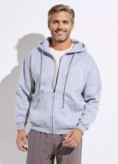Sweat shirt zippé avec poche kangourou Gris Clair