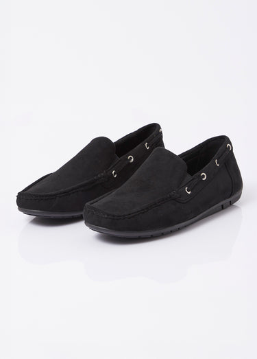 Mocassins suédine, côtés élastiqués Noir